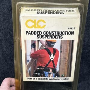 CLC 5122 Padded Construction Suspenders Heavy-Duty Adjustable Black Tool Belt